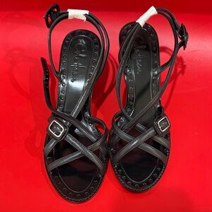 Cole Haan Black Strappy Women's Wedge Sandals